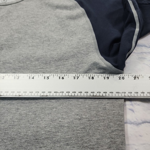 BYLT Premium Basics MENS M Drop Cut LUX Short Sleeve Shirt Gray Blue Gym Workout - Picture 4 of 8